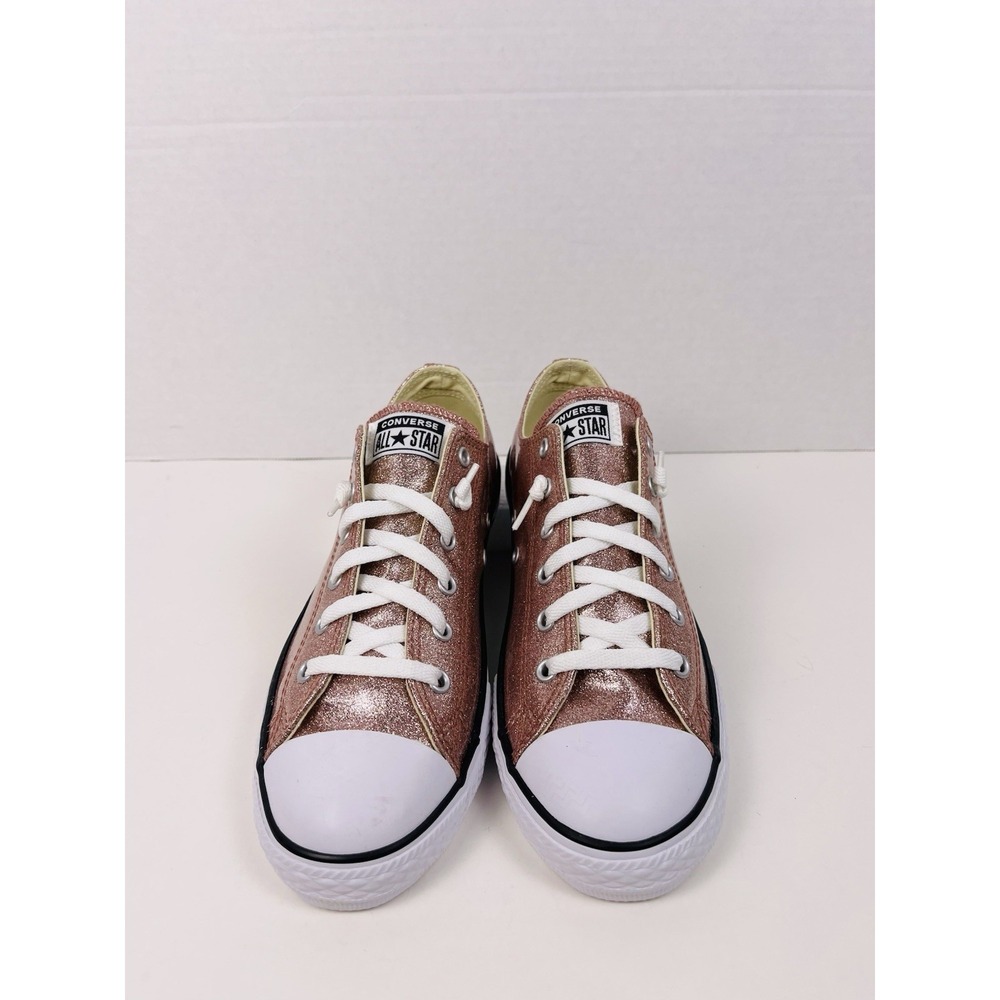 Converse Low Top Glitter Sneakers in Rose Gold - Picture 3 of 7